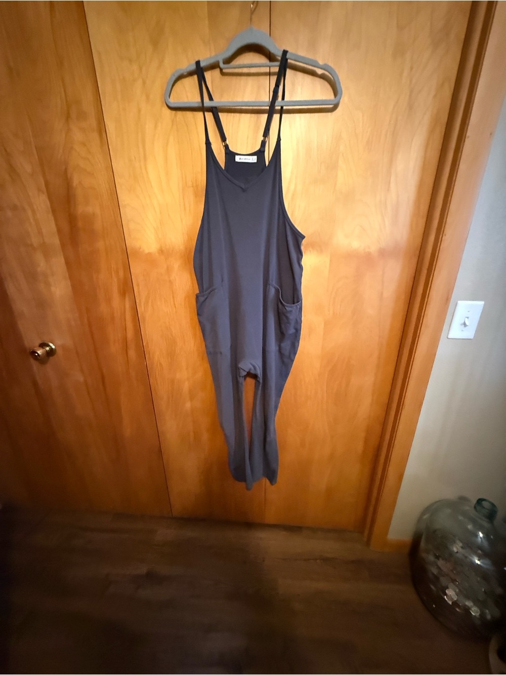Blue Slate Sleeveless Jumpsuit with Pockets oversize S will fit medium